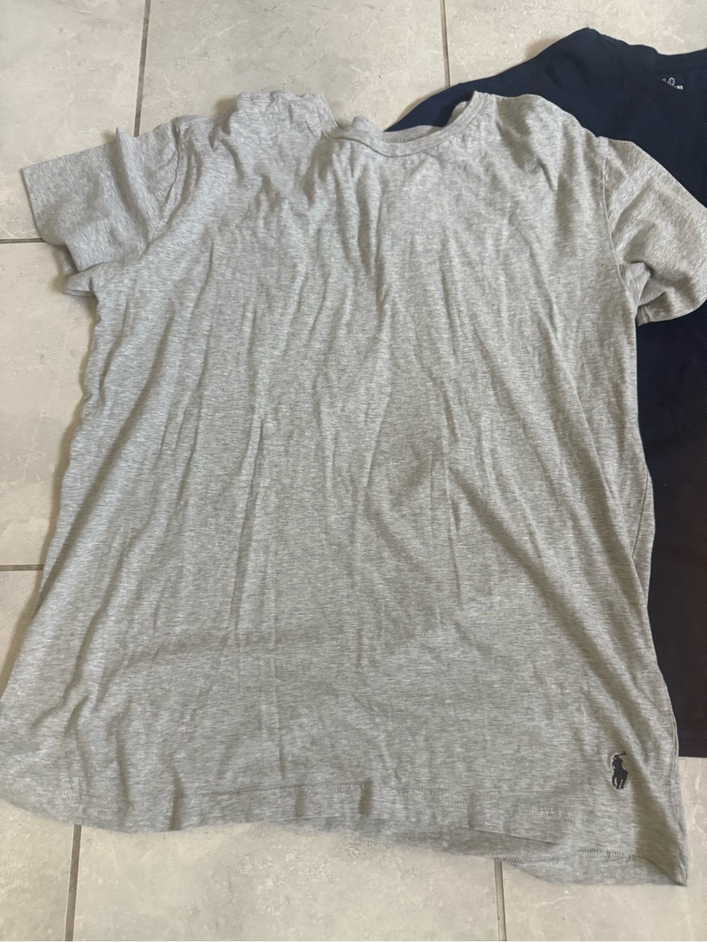 Polo by Ralph Lauren Short-Sleeve Crew Neck Tee in Navy & Heather Gray - Picture 3 of 5